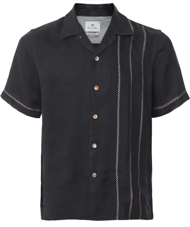 Paul Smith Casual Fit Embroidered Linen Shirt