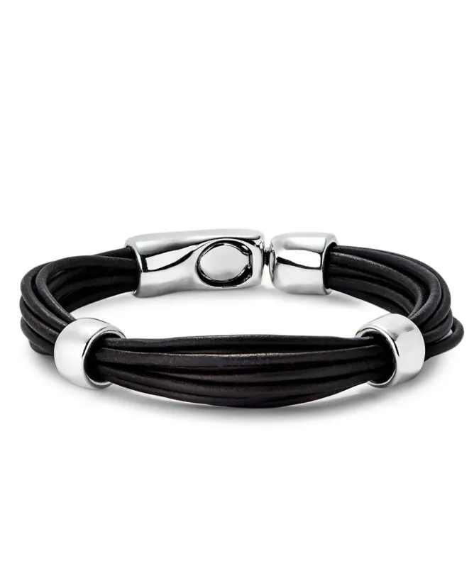 UNOde50 Multi Strand Leather Clasp Bracelet