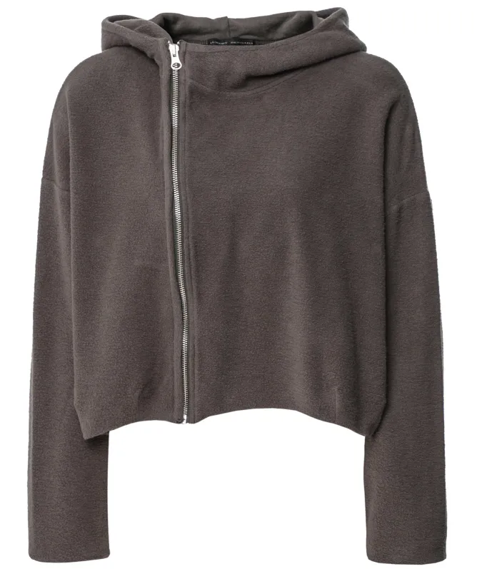 Lurdes Bergada Soft Cropped Zipper Hoodie