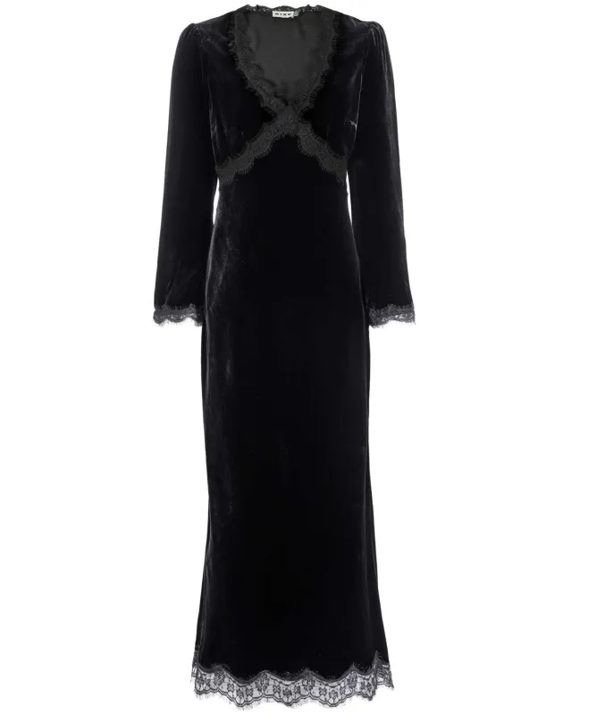 RIXO Alessi Velvet Midi Dress
