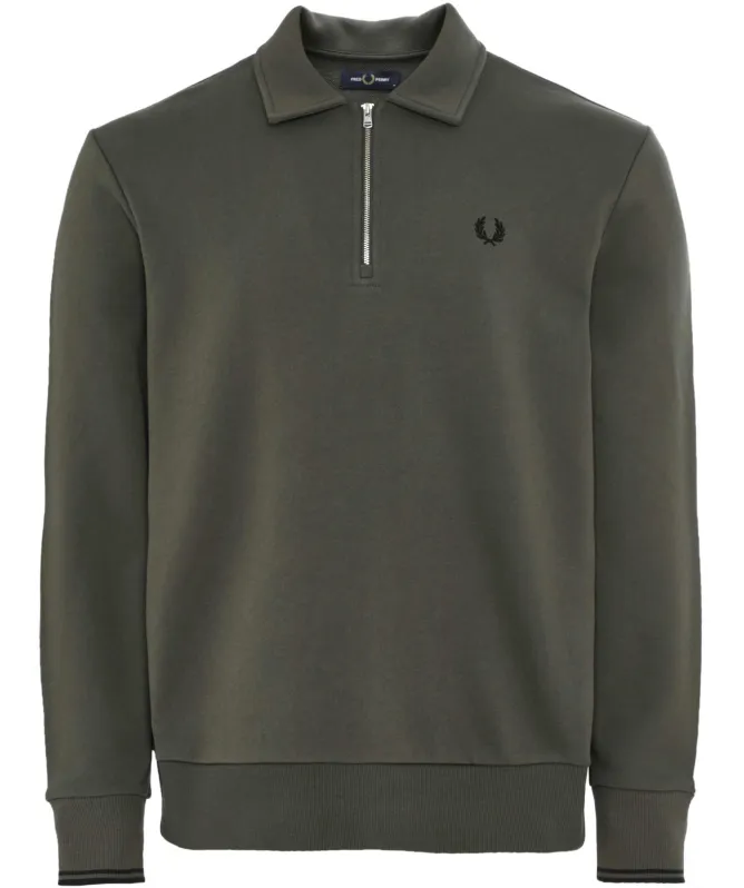 Fred Perry Half Zipper Collared Sweatshirt