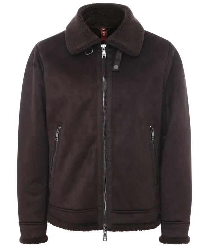 Seinse Faux Suede Bomber Jacket