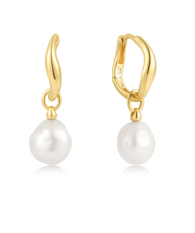 Ania Haie Freshwater Pearl Drop Hoops