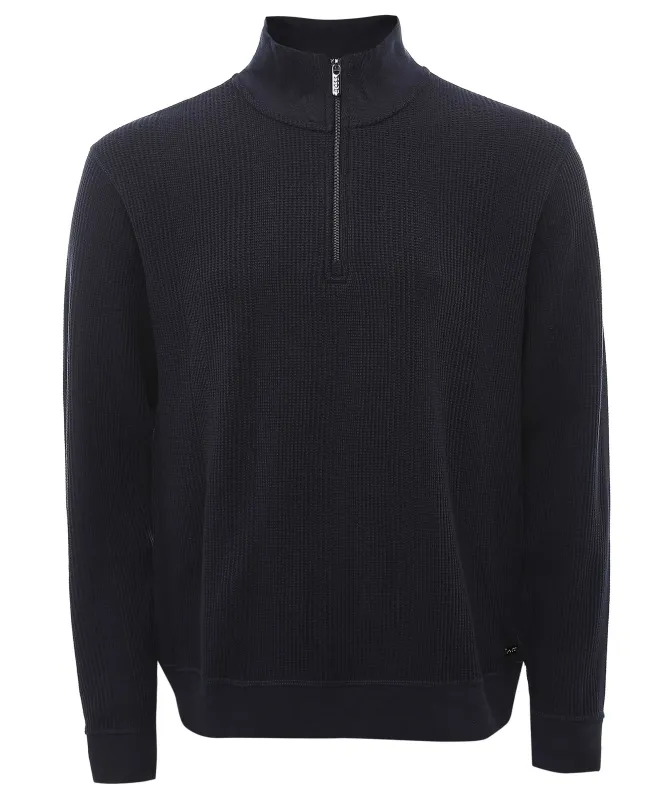 BOSS Waffle Structure 1/4 Zipper Sweatshirt