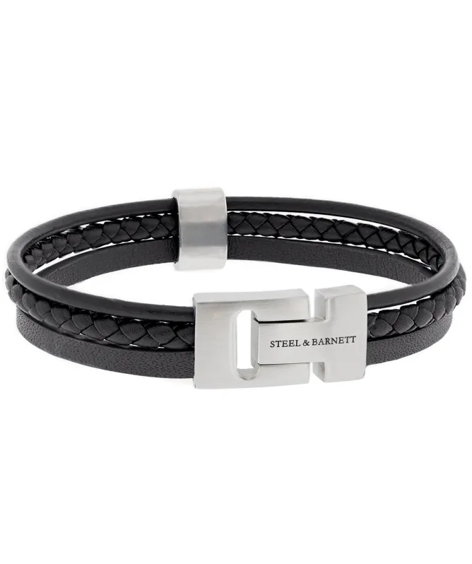 Steel and Barnett Casual Cole Leather Bracelet