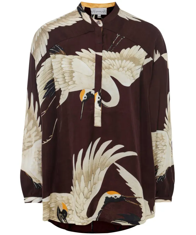 One Hundred Stars Stork Burgundy Darcy Shirt