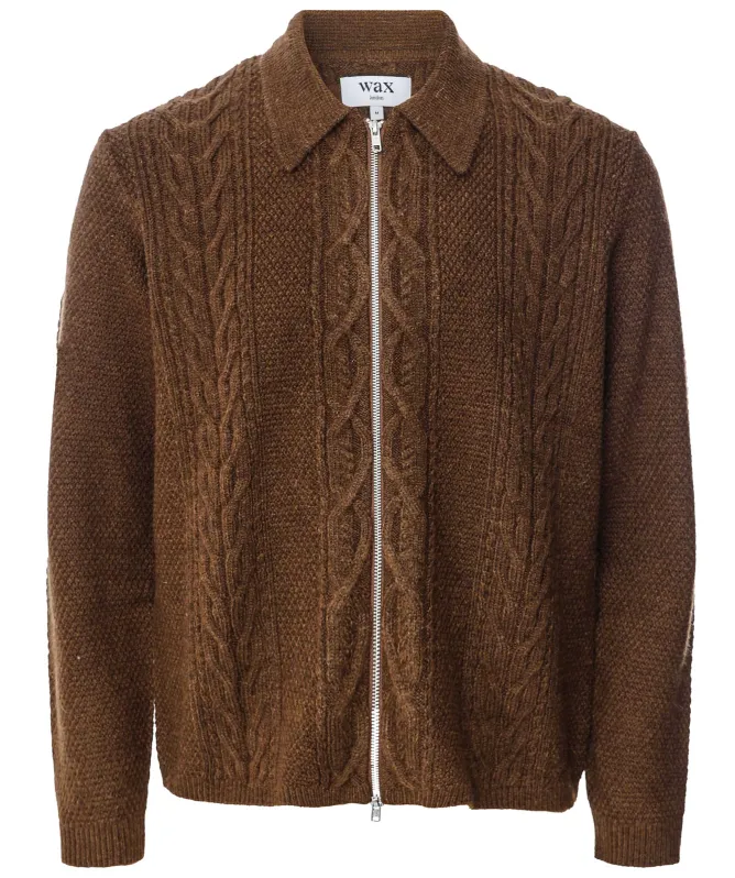 Wax London Cable Knit Friar Zip Cardigan