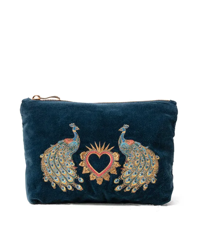 Elizabeth Scarlett Peacock Floral Mini Pouch
