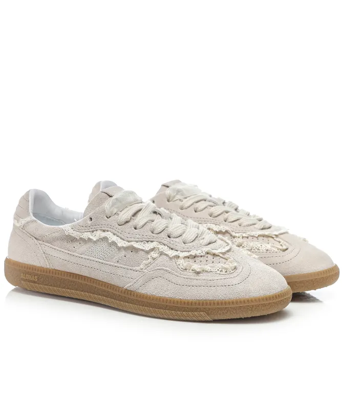 ALOHAS Crochet Cream Leather Sneakers