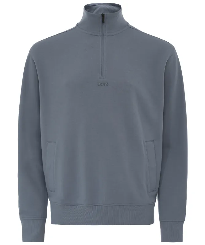 BOSS Ze_Smallzip Cotton-Terry Sweatshirt