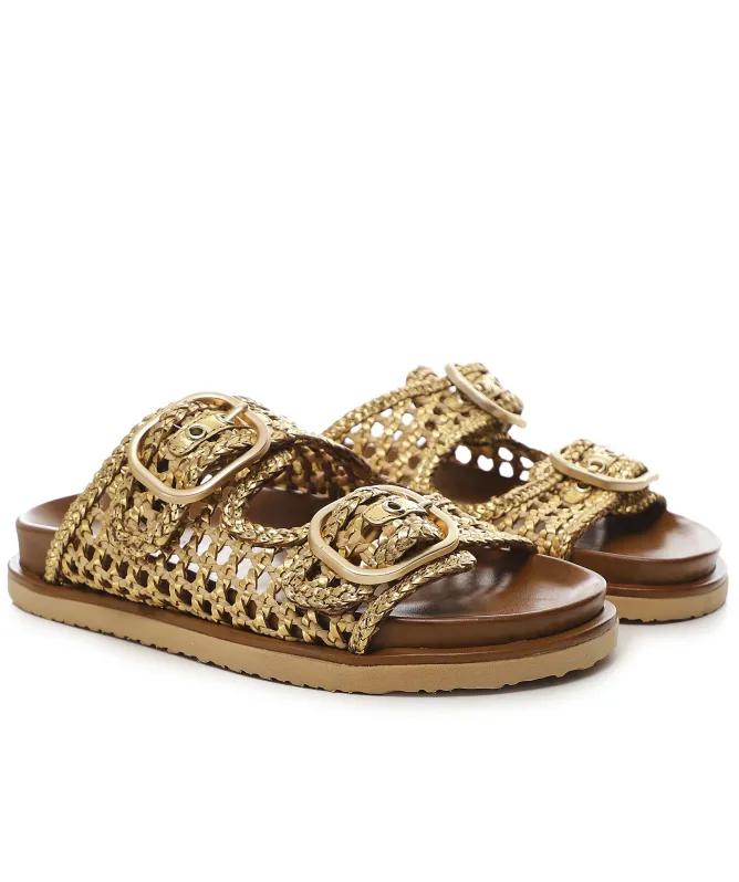 INUOVO Raffia Slider Sandals