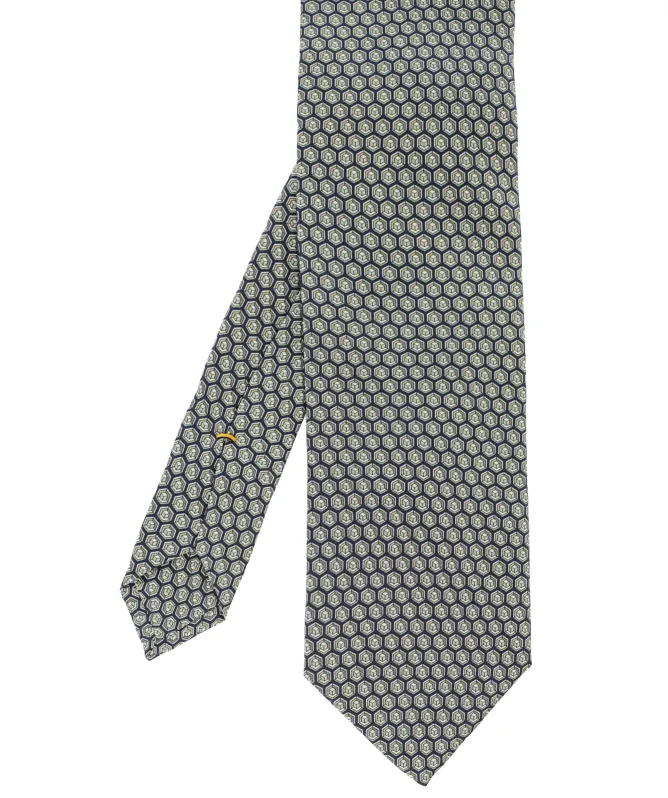 Eton Geometric Printed Silk Tie