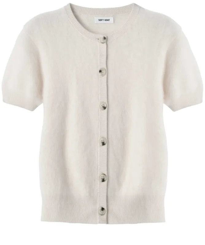 Soft Goat Brushed Short Sleeve Cardigan