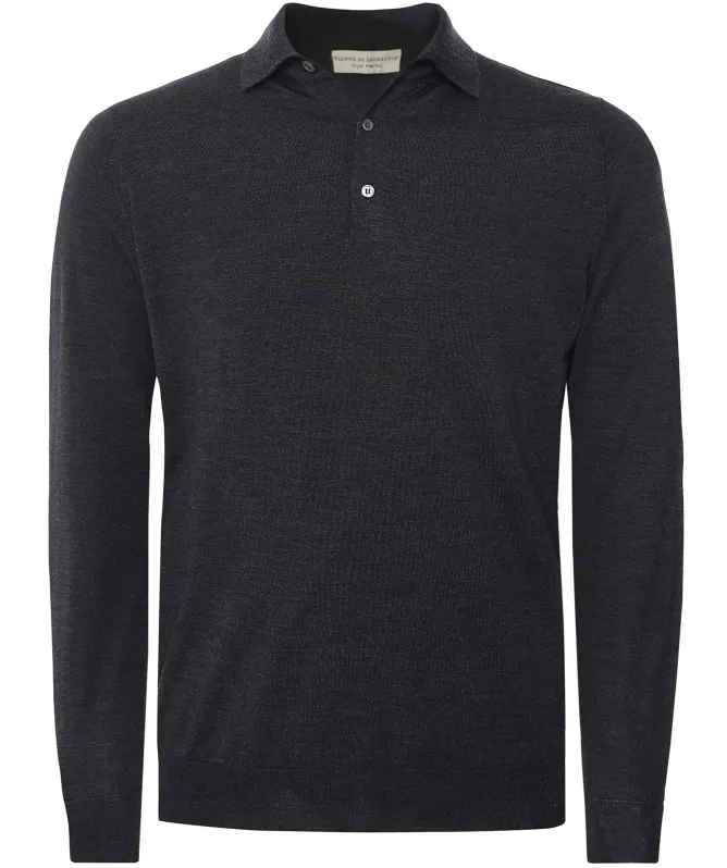 Filippo De Laurentiis Merino Long Sleeve Polo