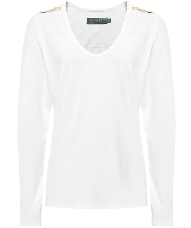 Holland Cooper Long Sleeve V-Neck T-Shirt