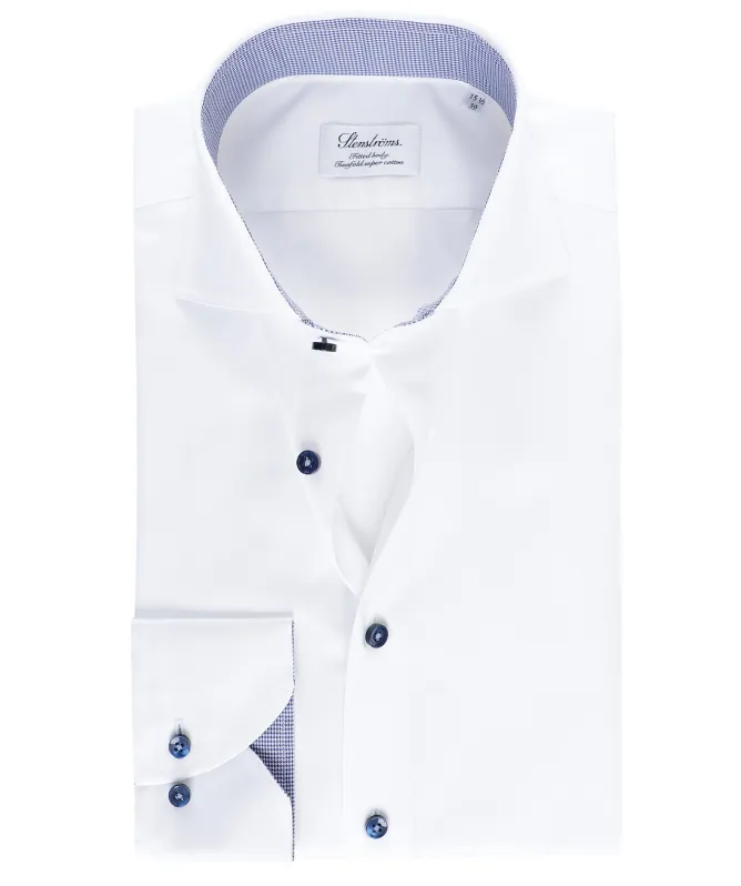 Stenstroms Fitted Body Houndstooth Trim Shirt