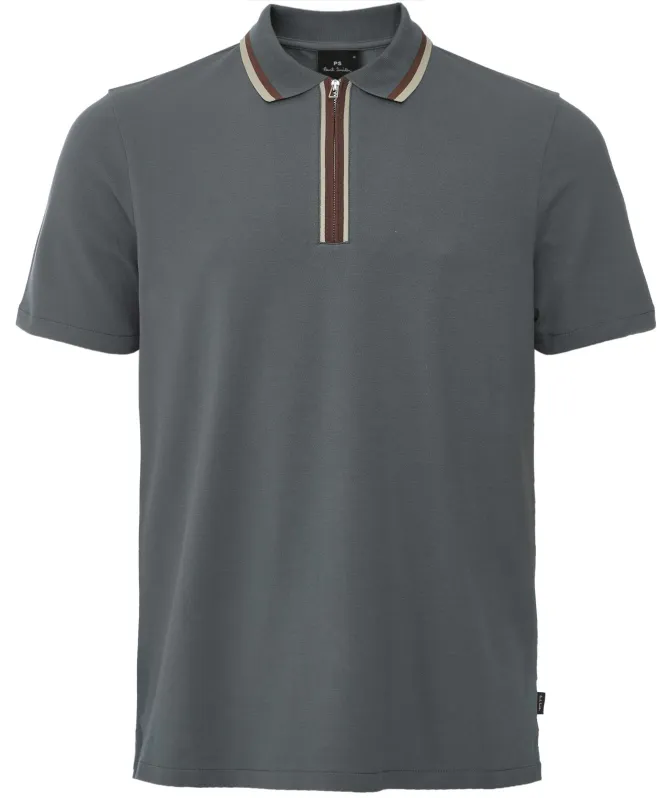 Paul Smith Tipped Zipper Neck Polo Shirt