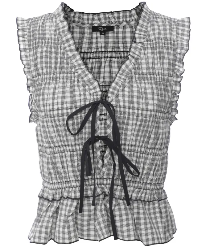 Rails Martine Smocked Gingham Top