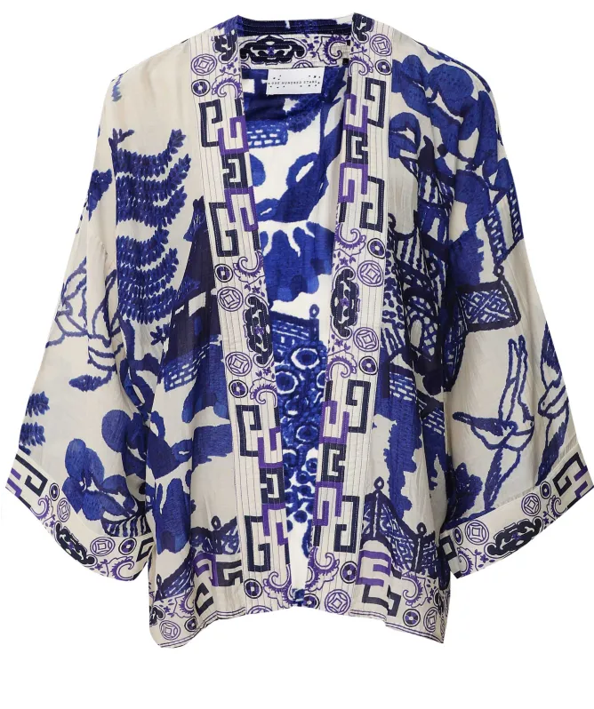 One Hundred Stars Giant Willow Blue Kimono