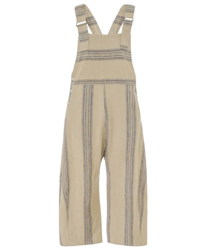 Lurdes Bergada Striped Linen-Blend Overalls