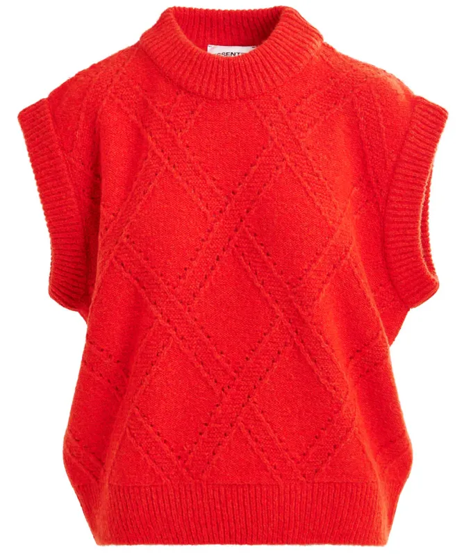 Essentiel Antwerp Import Cable-Knit Sleeveless Jumper