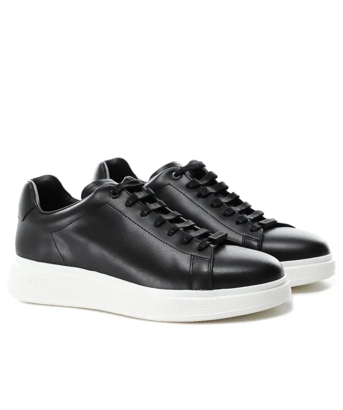BOSS Leather Bulton Sneakers