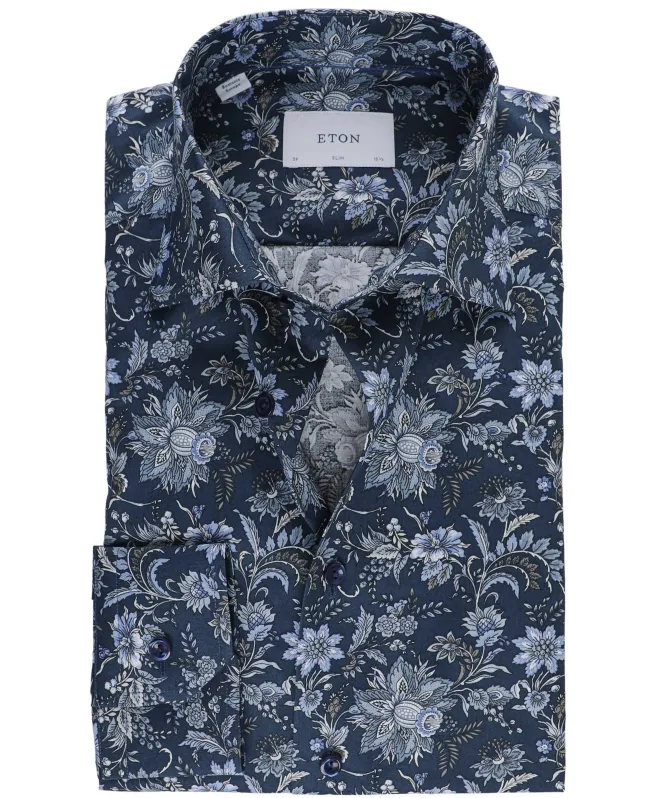 Eton Slim Fit Floral Twill Shirt