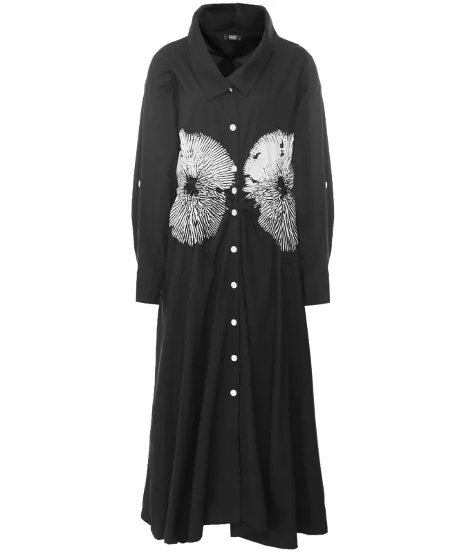 Bize Flower Print Shirt Dress