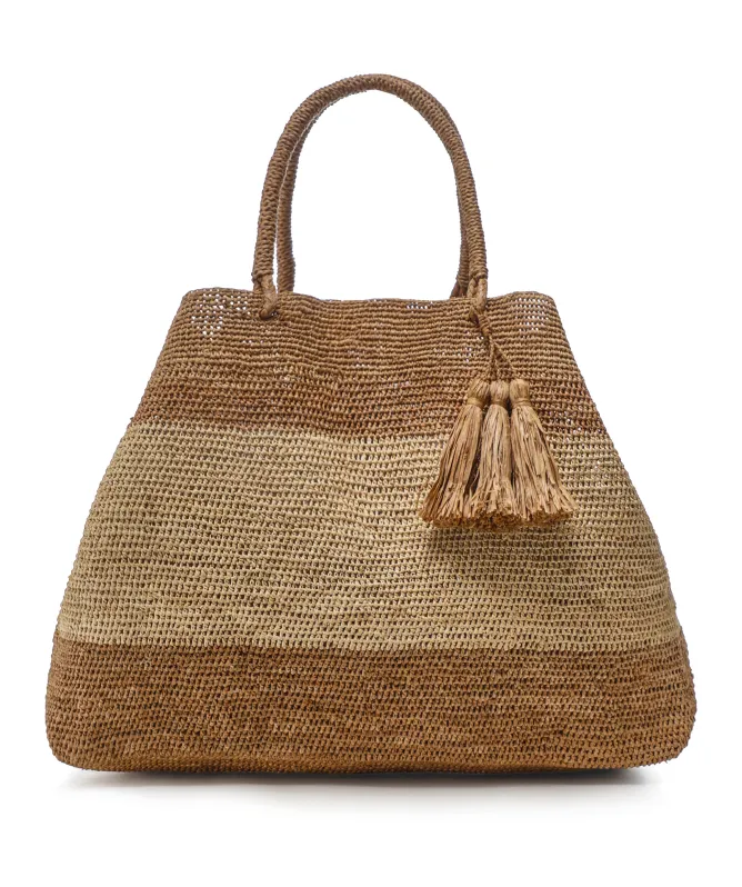 Rabarany Raffia Tassel Tote Bag