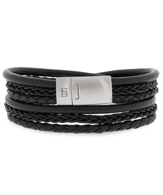 Steel and Barnett Bonacci Leather Bracelet