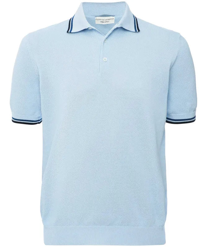Filippo De Laurentiis Crepe Cotton Twin Tipped Polo Shirt