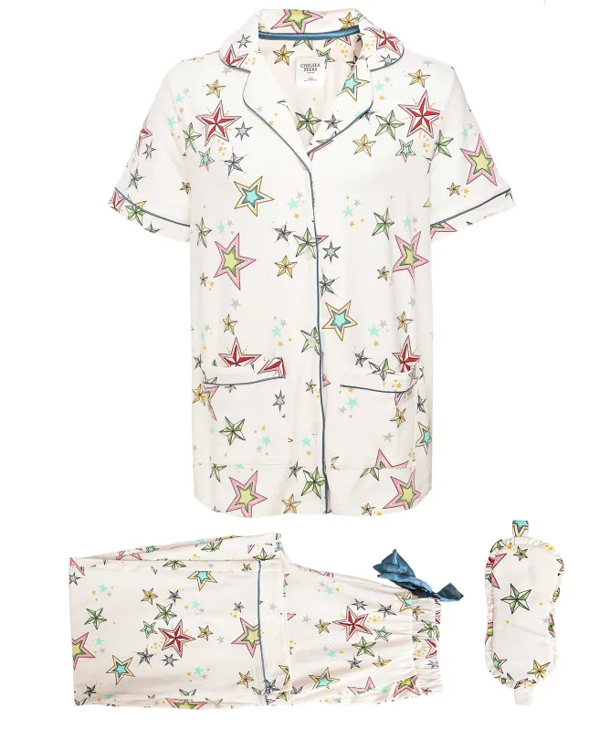Chelsea Peers Organic Cotton Star Print Long Pyjamas