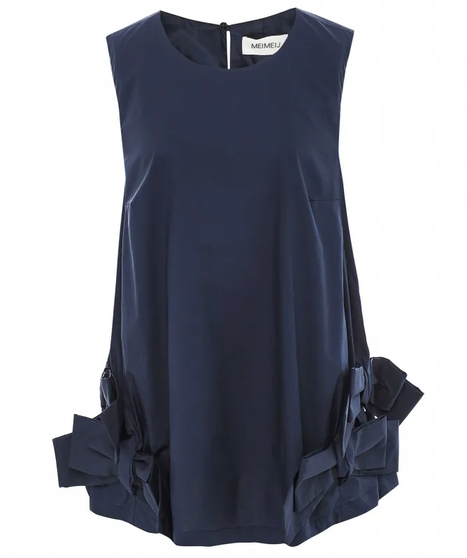 MEIMEIJ Navy Multi Bow Top