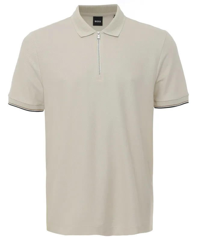 BOSS Short-Sleeve Zipper Polo Shirt