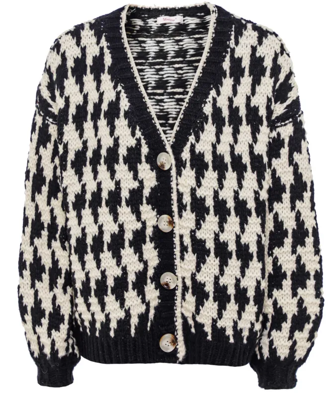 Thanny Dogtooth Knit Cardigan