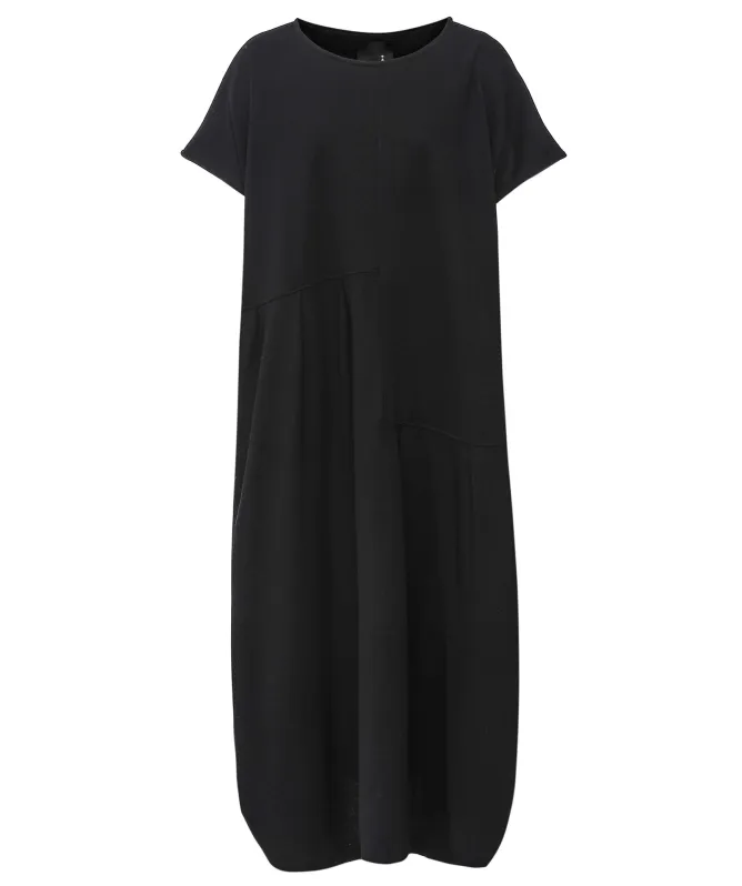 Sort Aarhus Drape Jersey Midi Dress