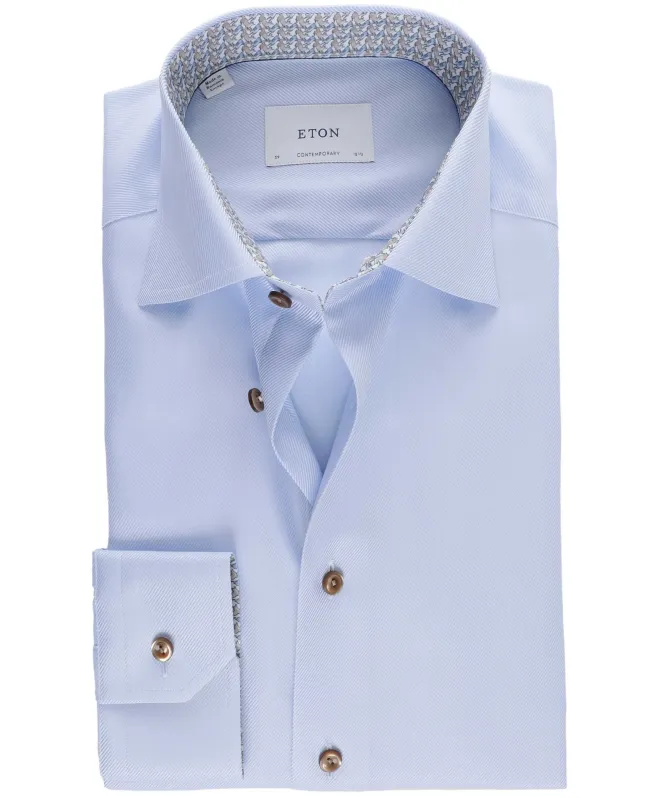 Eton Contemporary Fit Geometric Trim Shirt