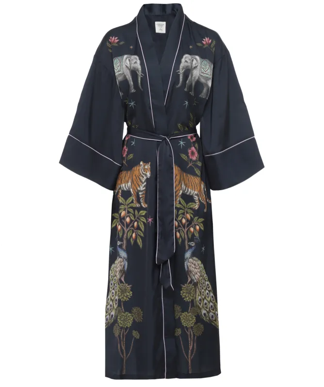 Chelsea Peers Satin Twilight Safari Print Robe