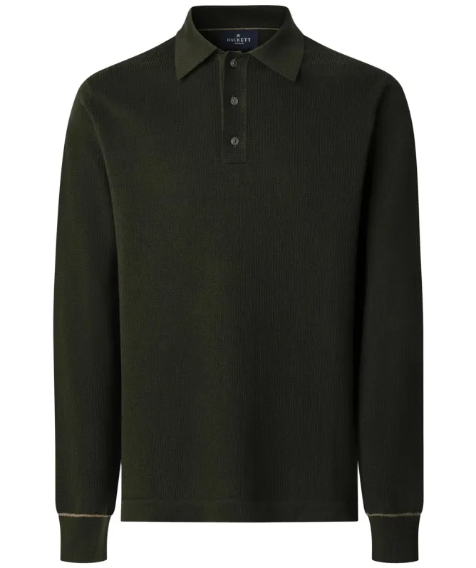 Hackett Cotton Silk Textured Polo Shirt