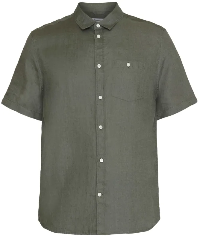 Knowledge Cotton Linen Short-Sleeve Shirt