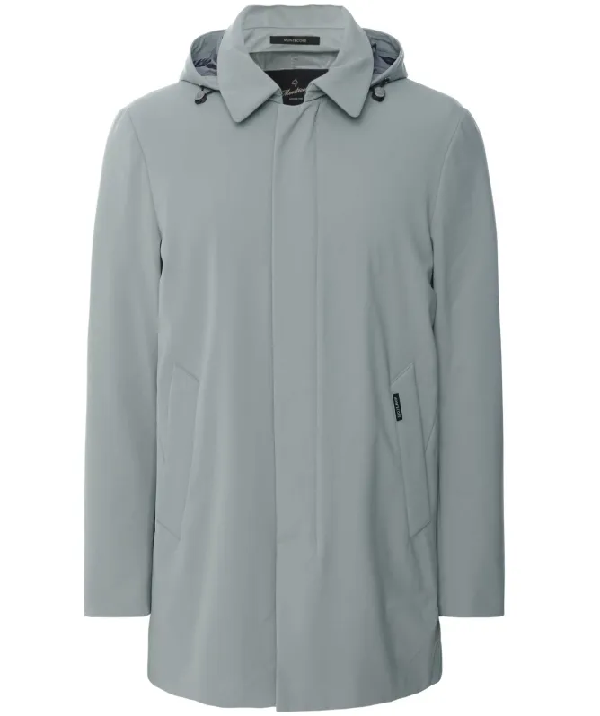 トレンチコート MONTECORE SS25 Montecore Jackets Blue (S08MDC792 18589) Montecore Coat in Technical Fabric with Blue Bib | Four Stroke