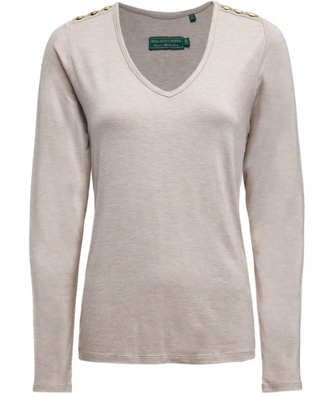 Holland Cooper Long Sleeve V-Neck T-Shirt