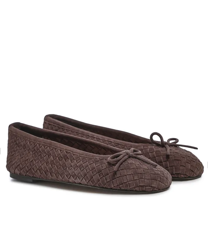 INUOVO Lattice Suede Ballet Flats
