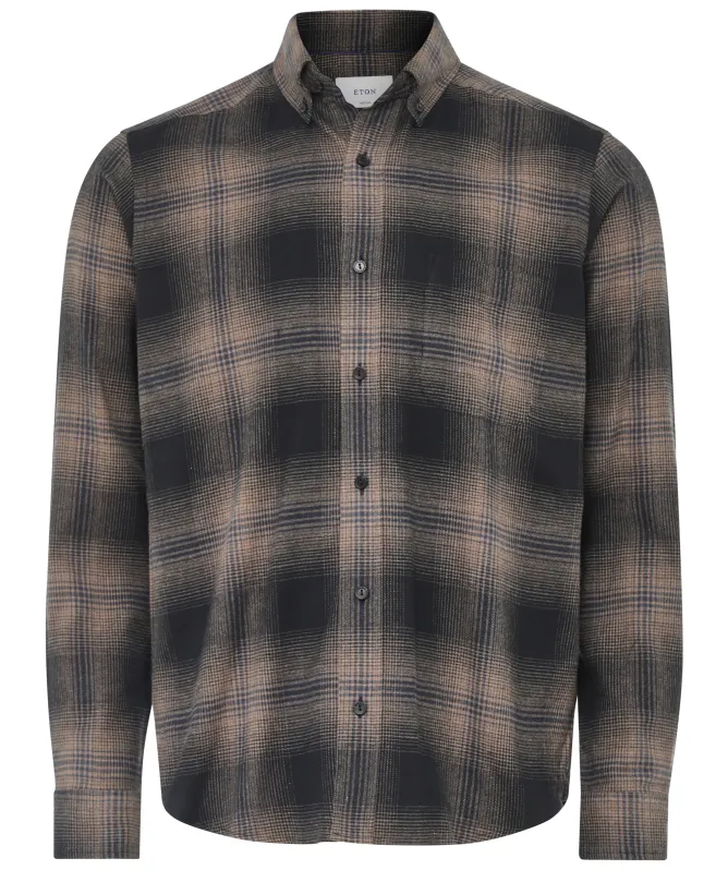 Eton Button-Down Check Flannel Shirt