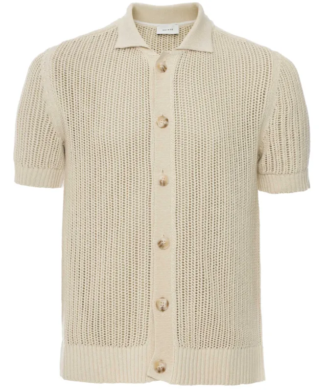 Seinse Knitted Button-Through Polo Shirt
