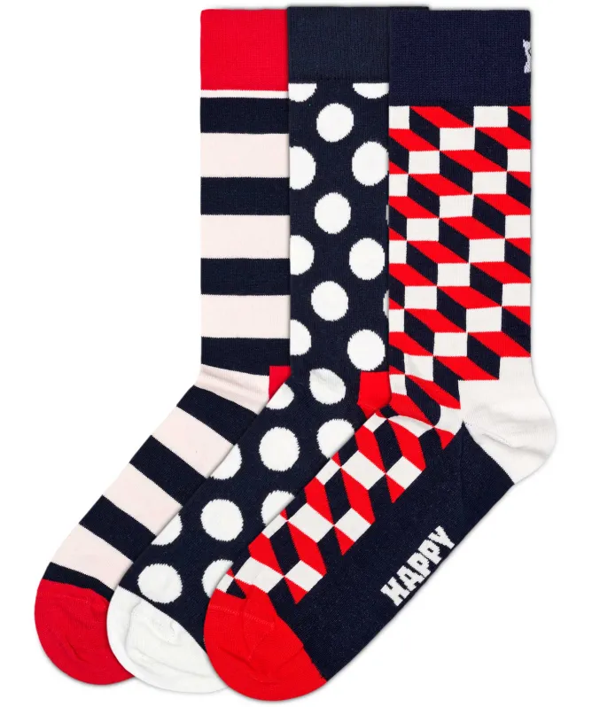Happy Socks Classic Filled Optic Socks 3 Pack
