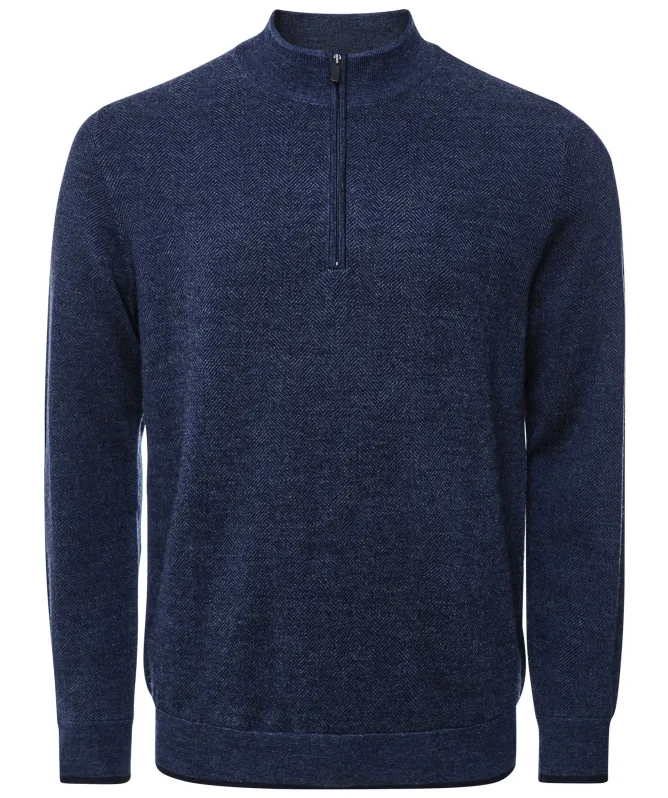 Thomas Maine Herringbone Half-Zip Jumper