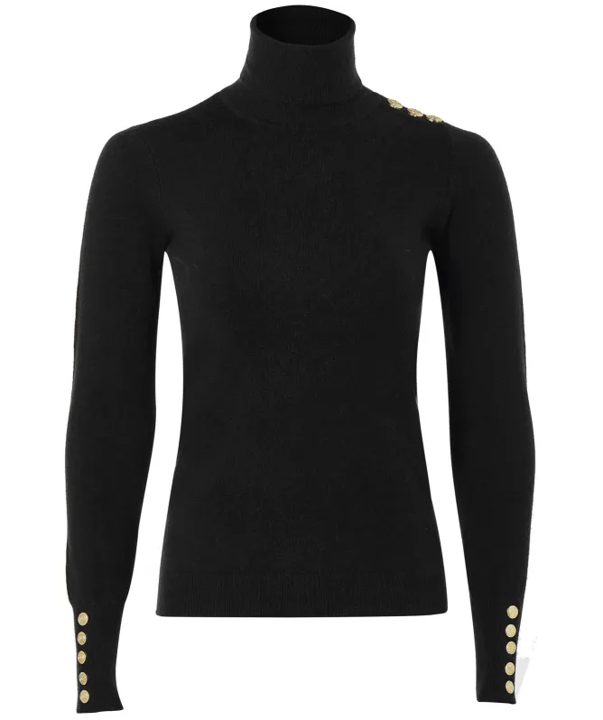 Holland Cooper Buttoned Roll Neck Jumper