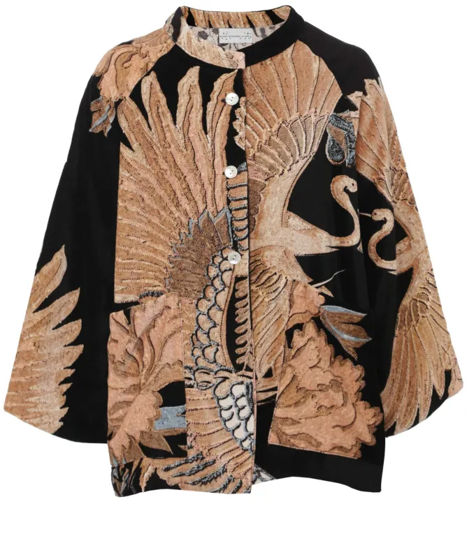 One Hundred Stars Crane Black Velvet Jacket
