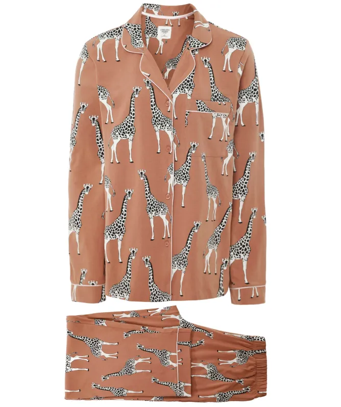 Chelsea Peers Giraffe Print Long Pyjamas